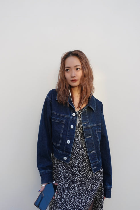 ホワイトボタンデニムJK